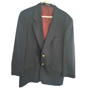 Vtg Jacobson Navy Sport Coat Blazer Mens 42R Wool Gold Button‎